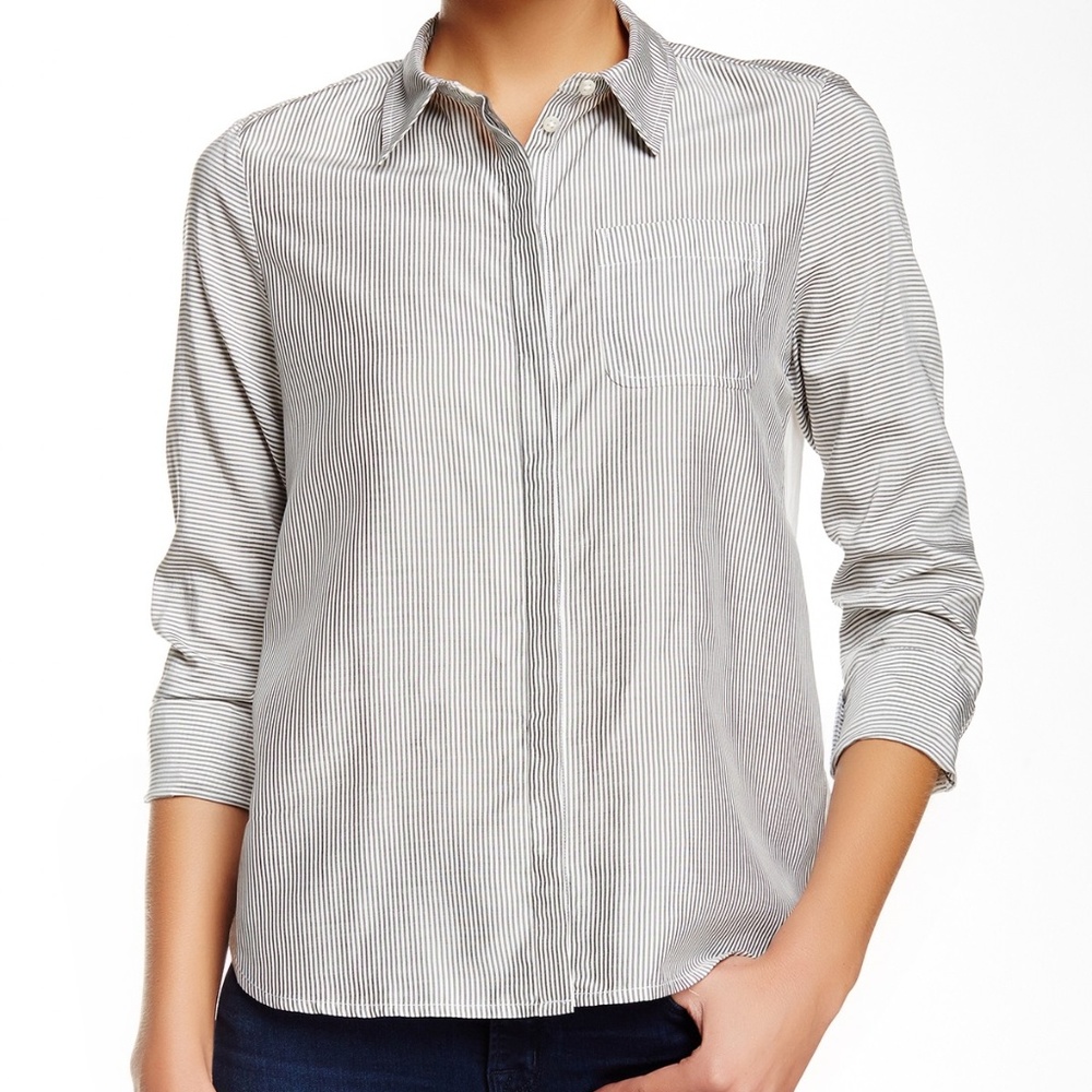 J Brand Hilary Long Sleeve Striped Blouse